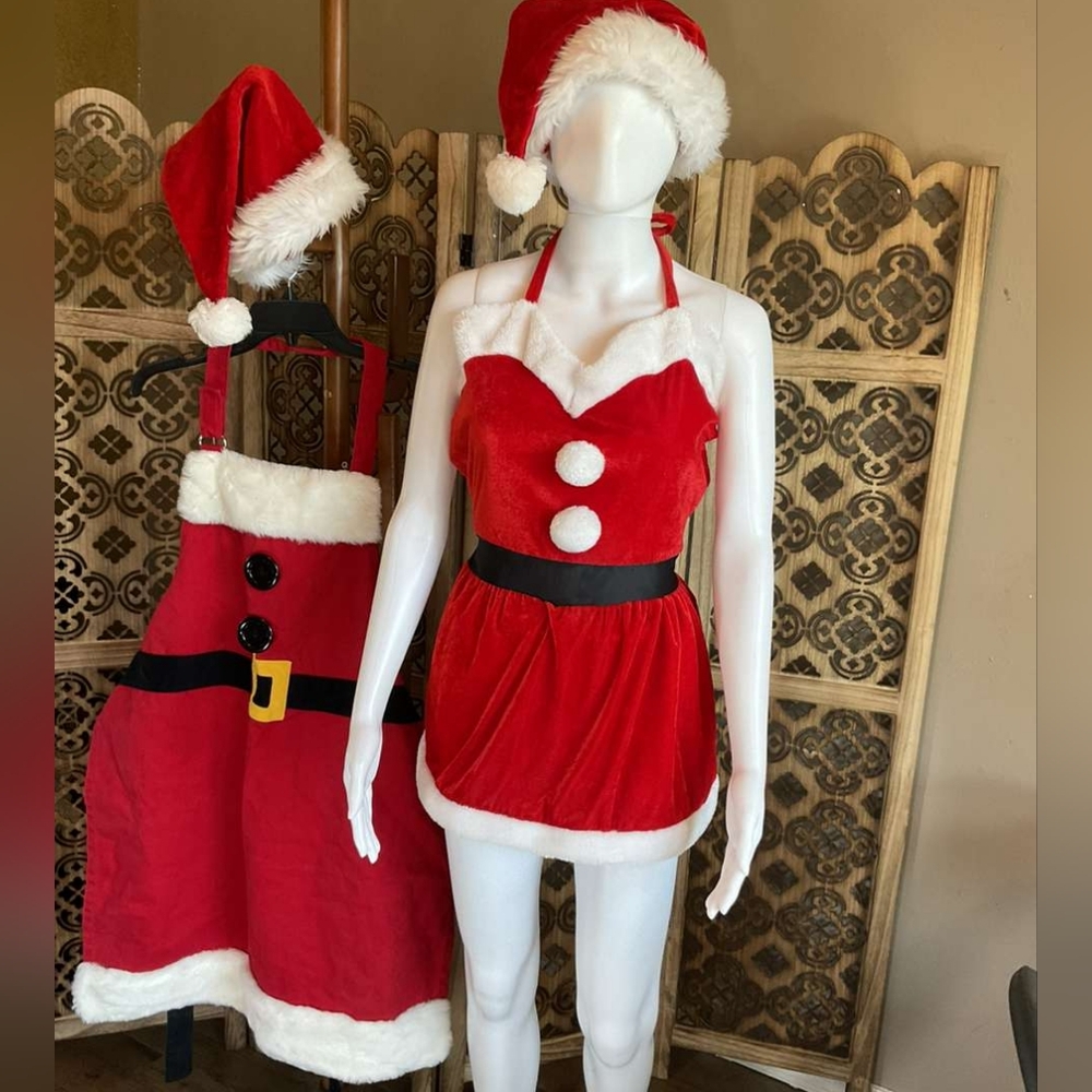 Mr Mrs Santa Claus Apron Christmas Costume Fancy Dress Xmas Cosplay 1024-4